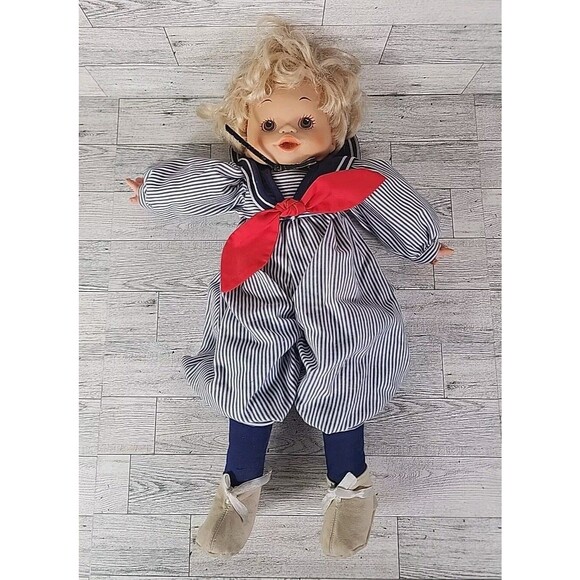 Rare Dolls By Pauline Bjonness Jacobsen 18" Sailor Doll Vintage 1984 Cute - Picture 1 of 9